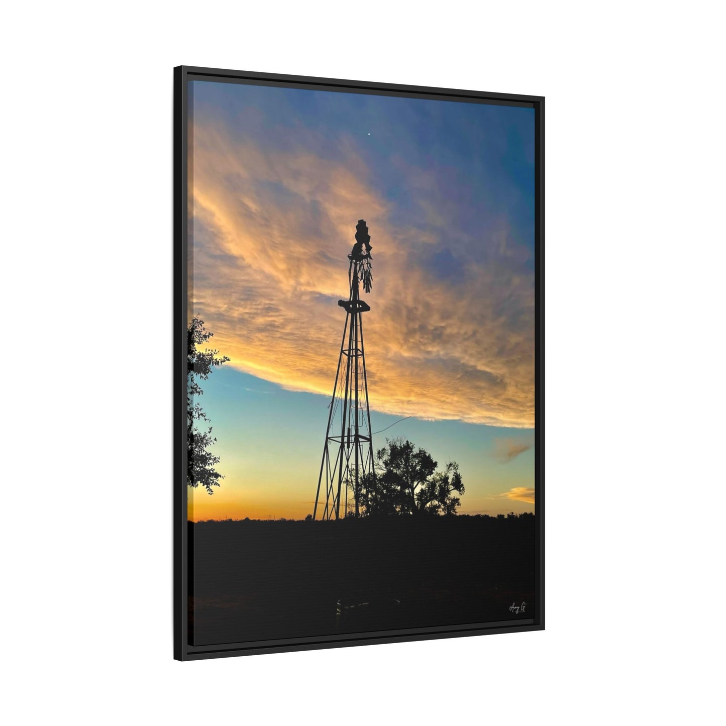 Windmill Sunset, Gallery Canvas Wraps, Vertical Frame