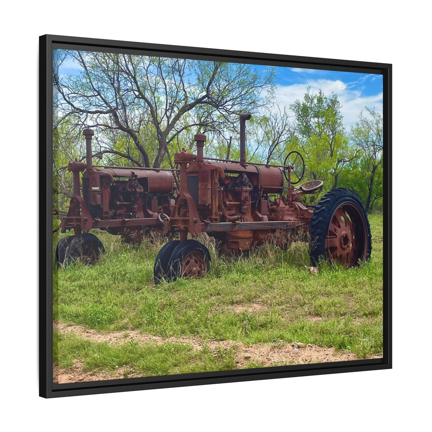 Twin Tractors, Gallery Canvas Wraps, Vertical Frame