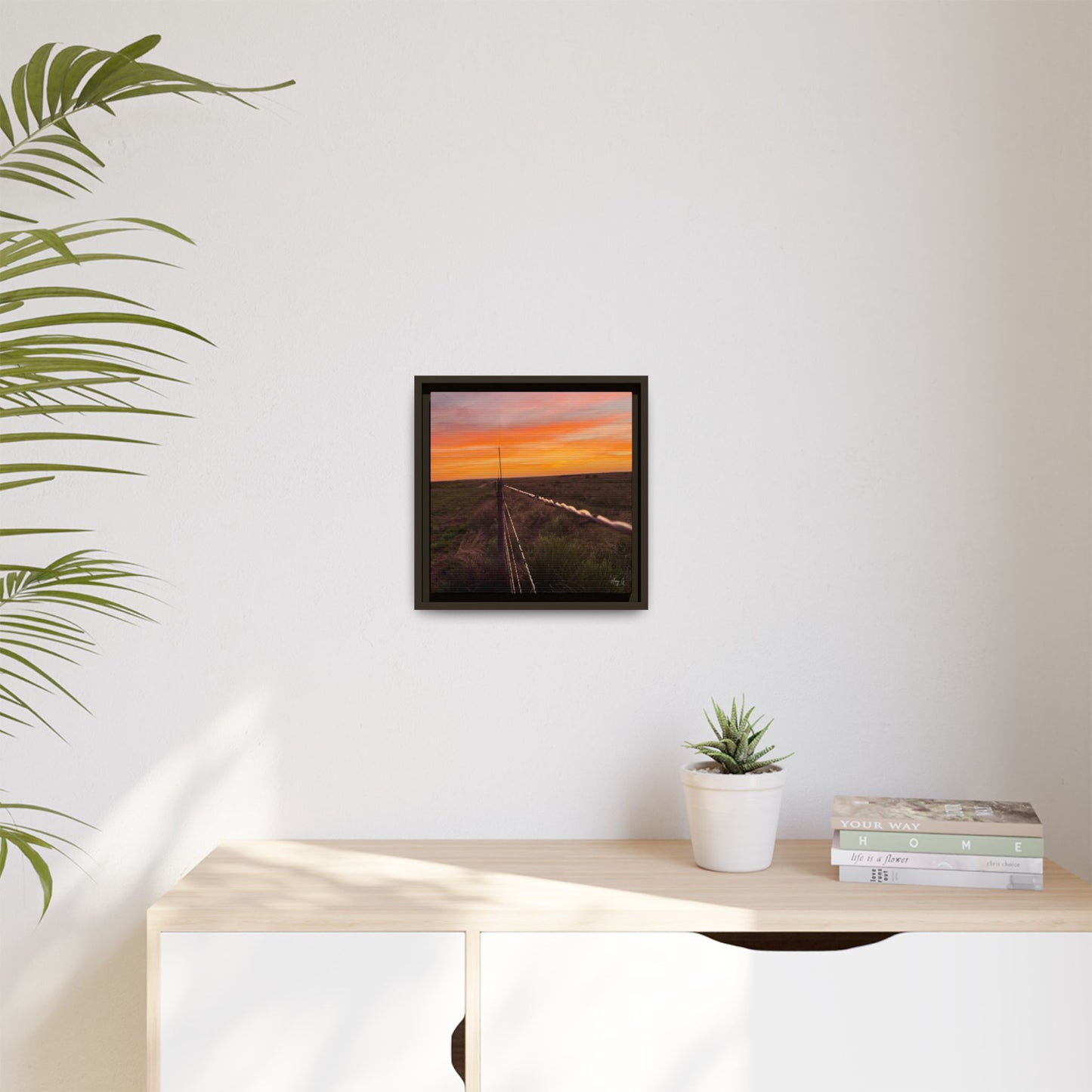 Barbed wire fence, Gallery Canvas Wraps, Vertical Frame