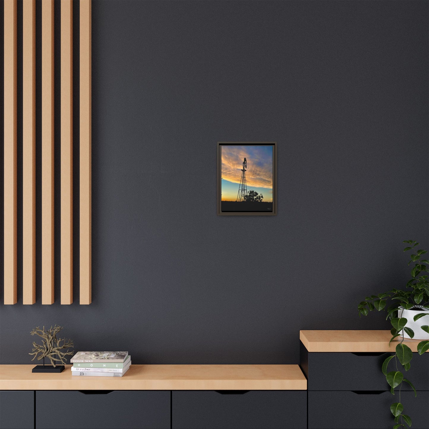 Windmill Sunset, Gallery Canvas Wraps, Vertical Frame