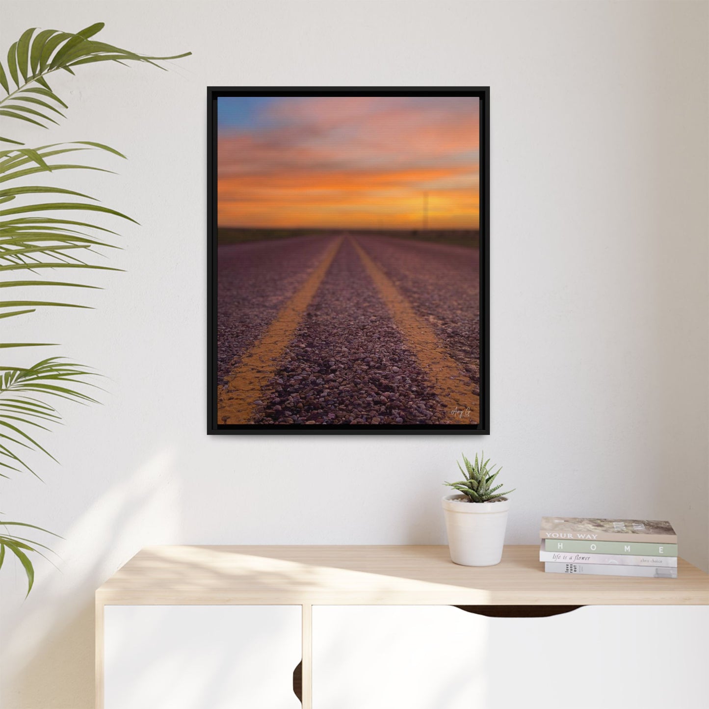 Highways and the Biways Sunset, Gallery Canvas Wraps, Vertical Frame