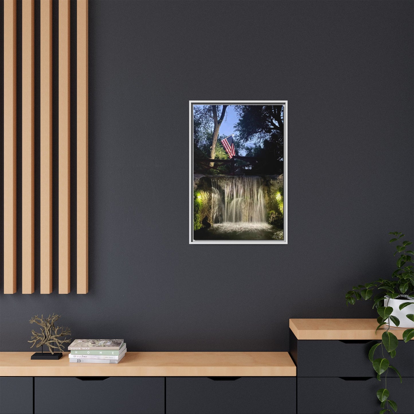 Patriotic falls Matte Canvas, Framed (Multi-color)