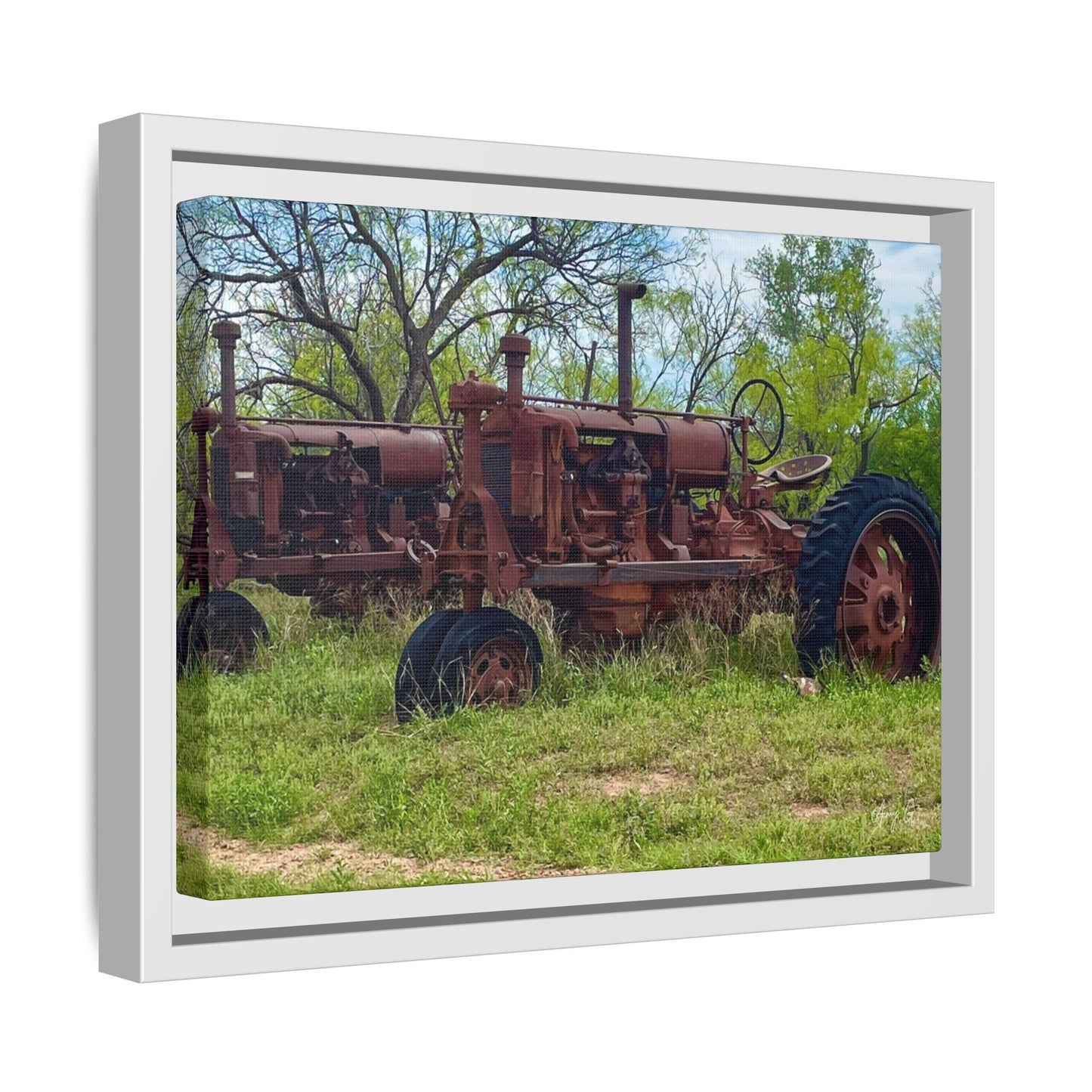 Twin Tractors, Gallery Canvas Wraps, Vertical Frame