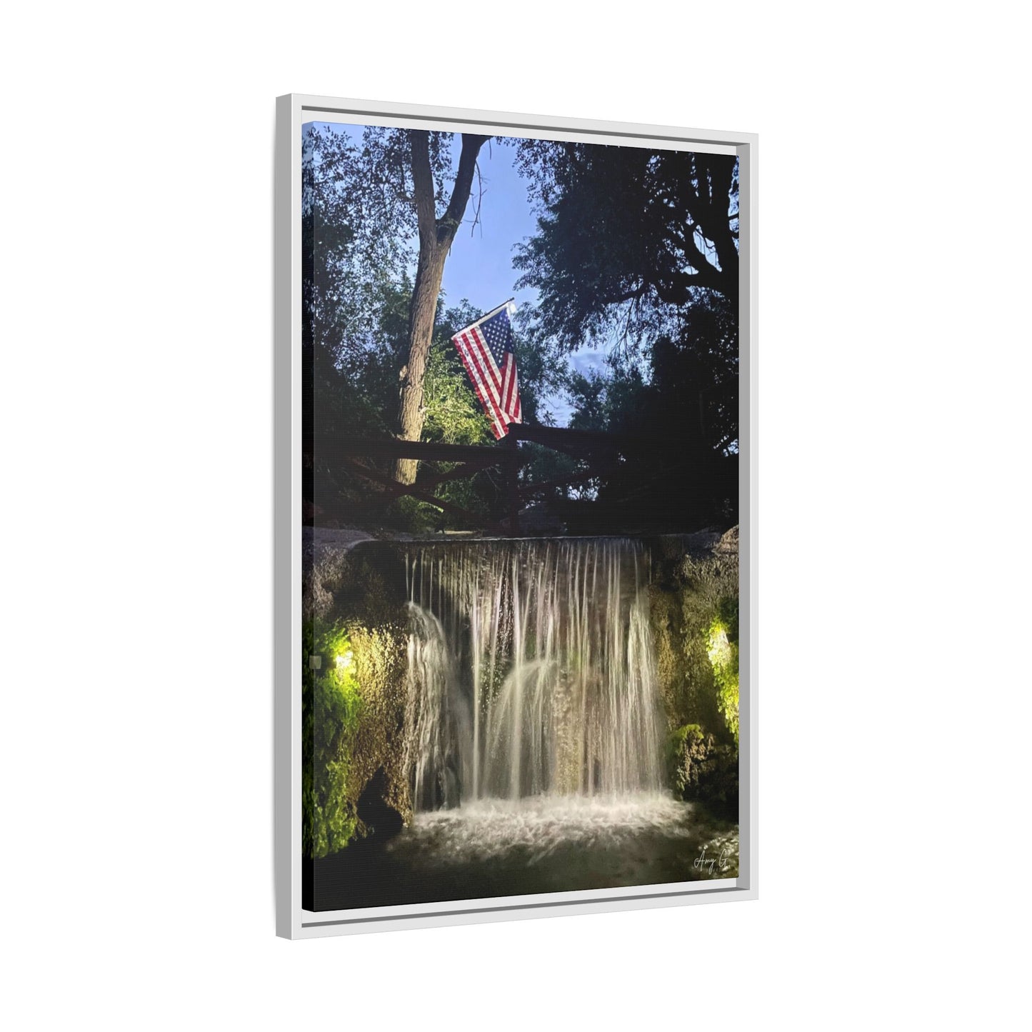 Patriotic falls Matte Canvas, Framed (Multi-color)