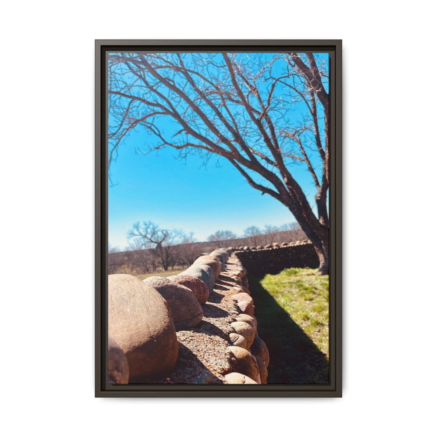 Rock Fence, Matte Canvas, Framed (Multi-color)