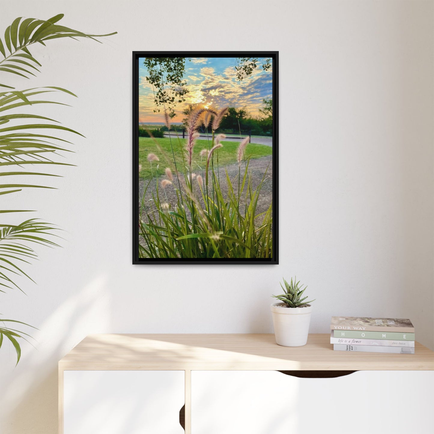 Feathergrass Sunrise, Gallery Canvas Wraps, Vertical Frame