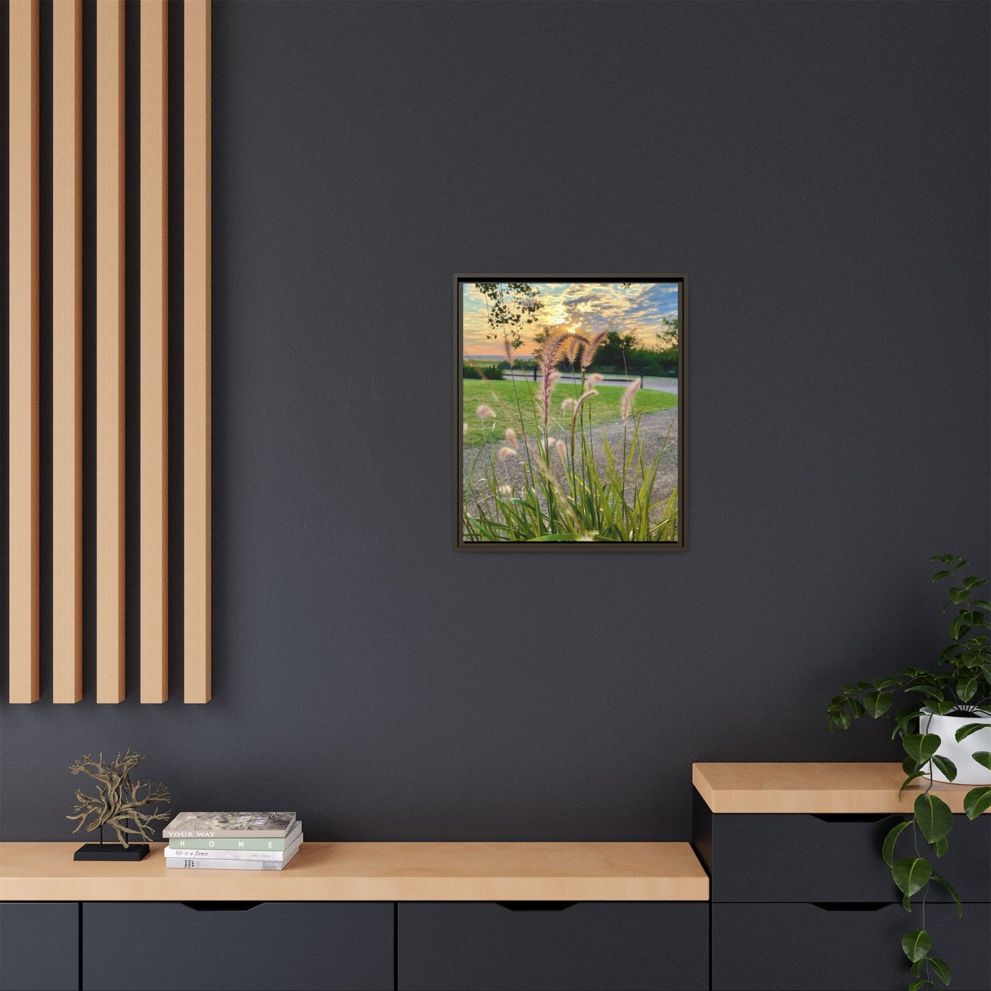 Feathergrass Sunrise, Gallery Canvas Wraps, Vertical Frame