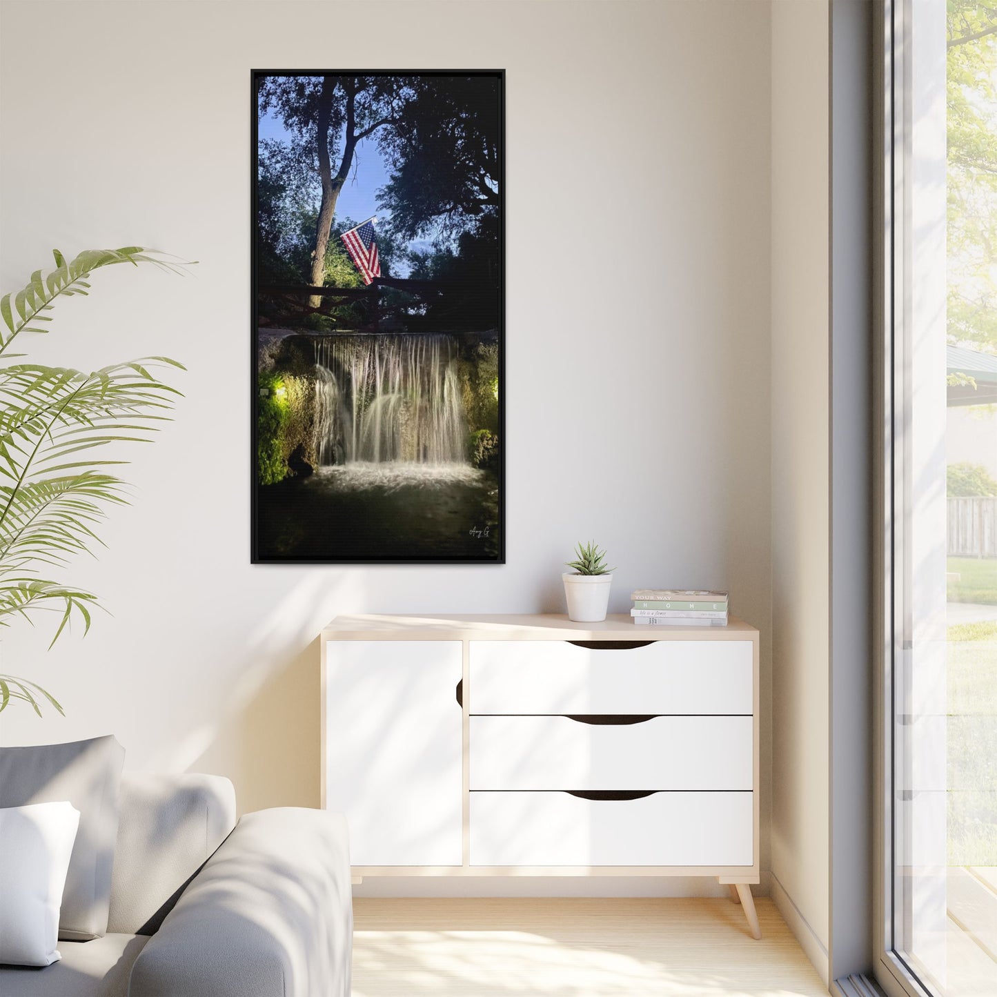 Patriotic falls Matte Canvas, Framed (Multi-color)