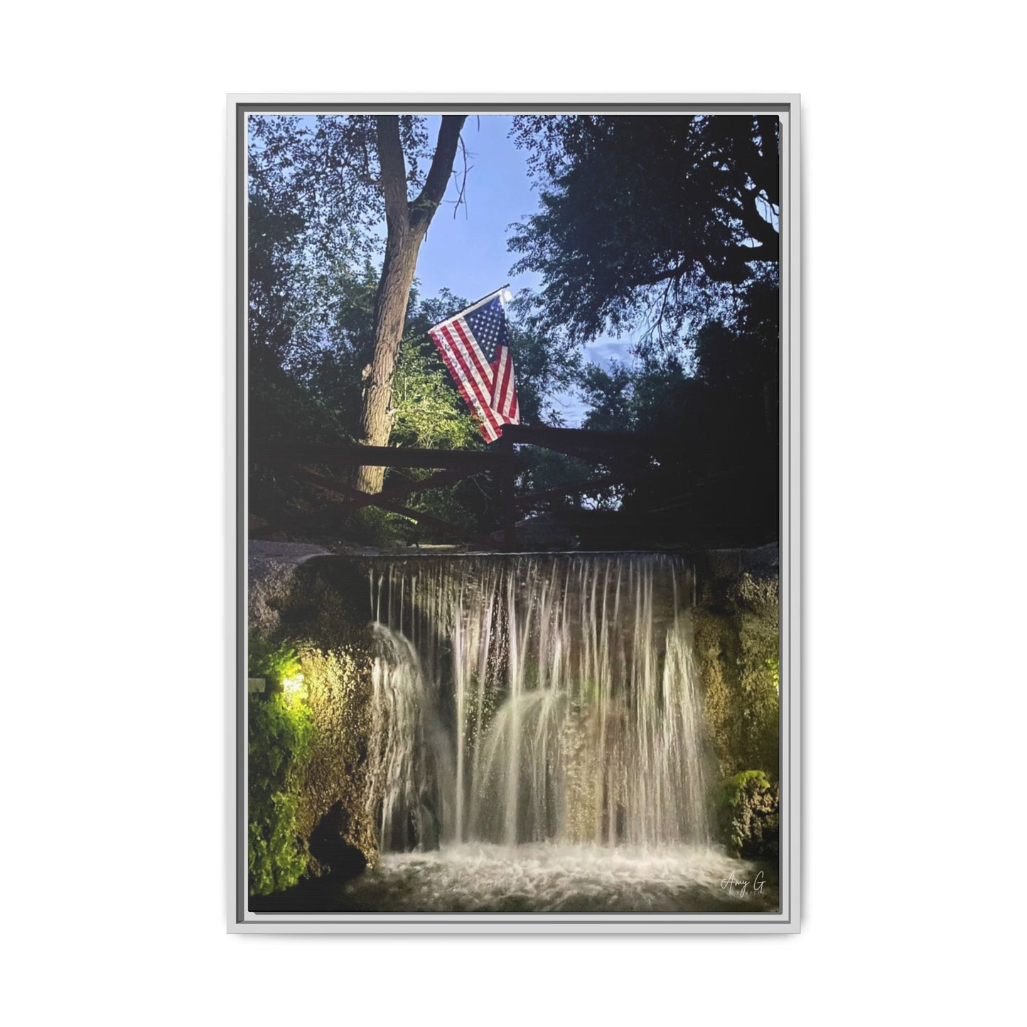 Patriotic falls Matte Canvas, Framed (Multi-color)