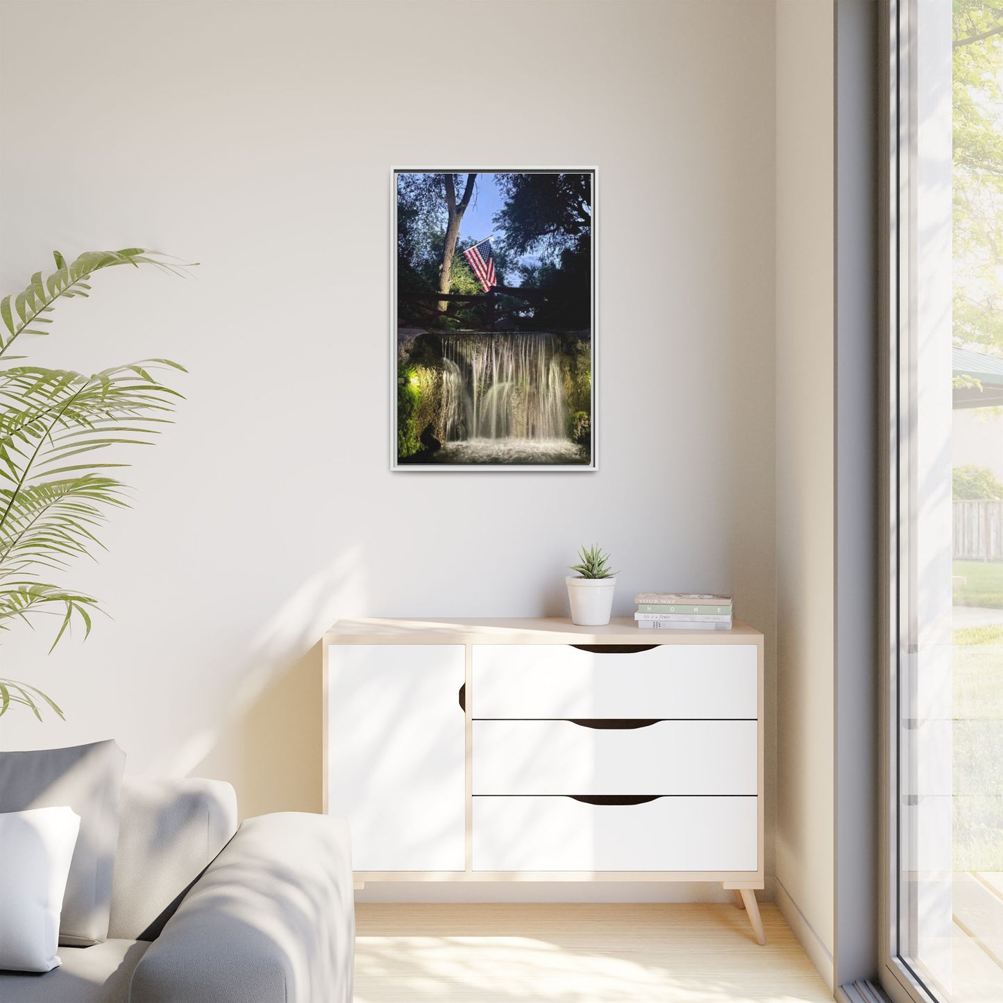 Patriotic falls Matte Canvas, Framed (Multi-color)