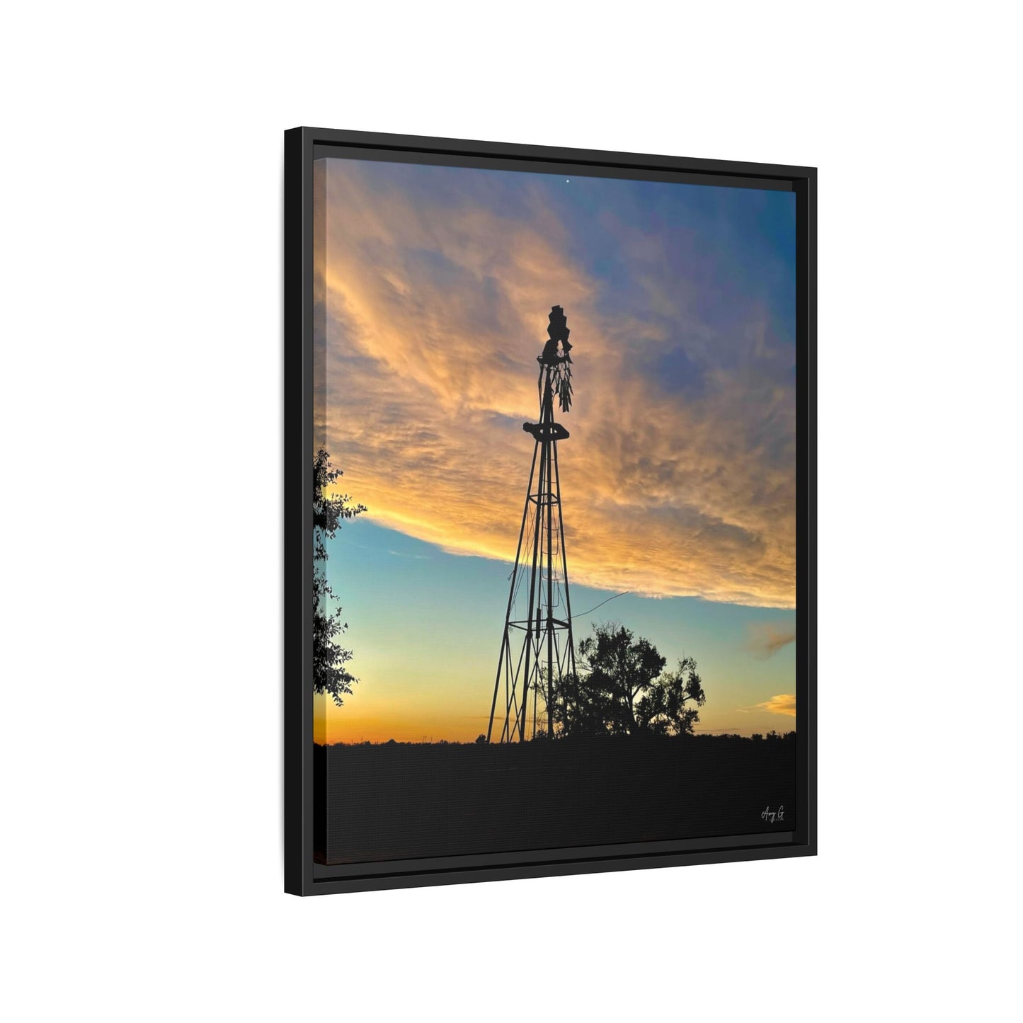 Windmill Sunset, Gallery Canvas Wraps, Vertical Frame