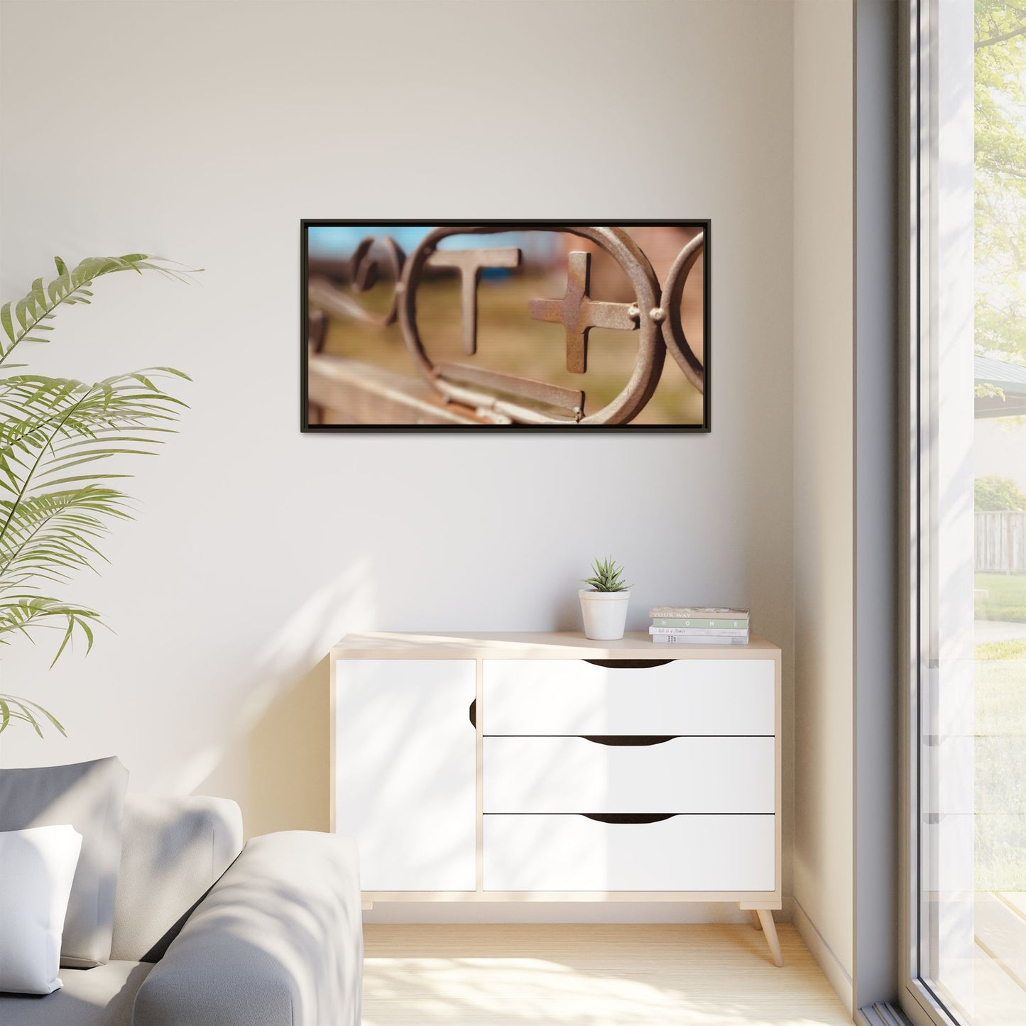 T cross Bar, Matte Canvas, Framed (Multi-color)