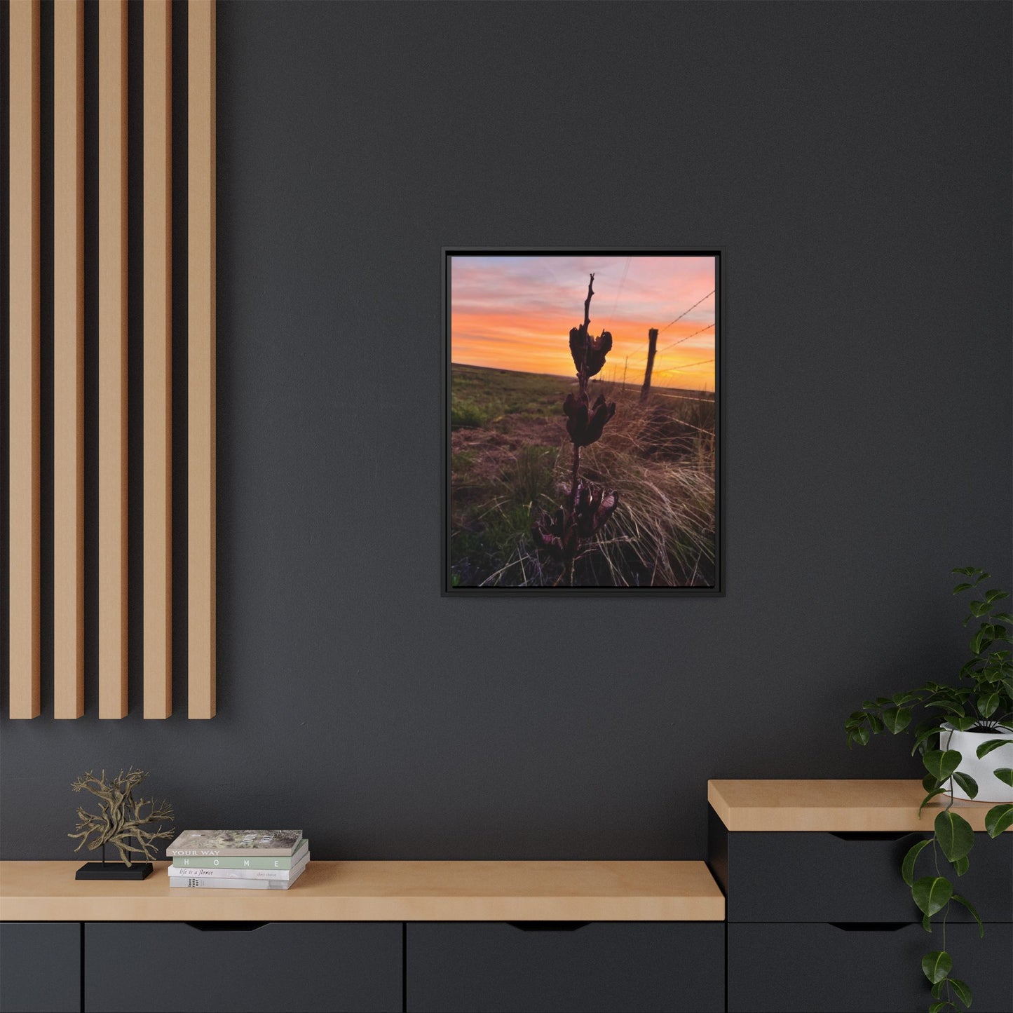 Native Yucca, Sunset, Gallery Canvas Wraps, Vertical Frame