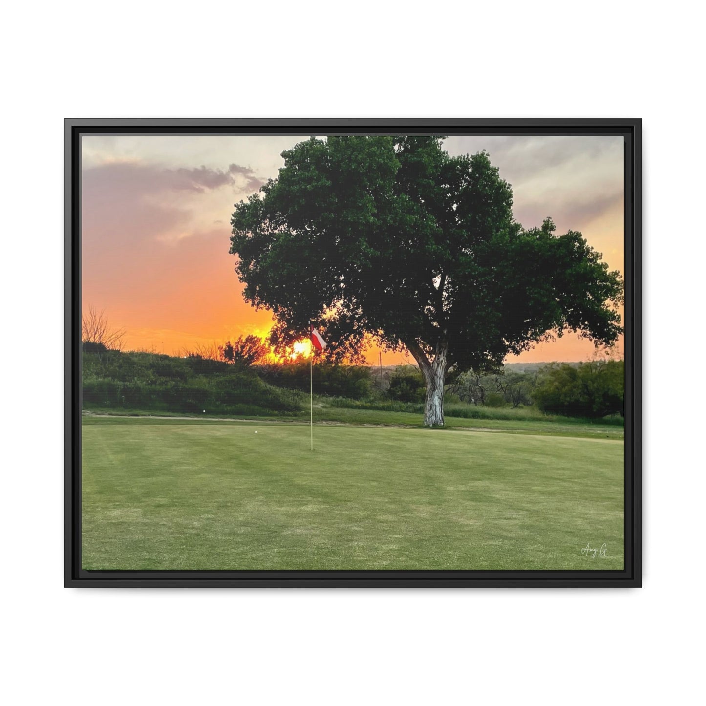 Golf Green sunset, Gallery Canvas Wraps, Horizontal Frame