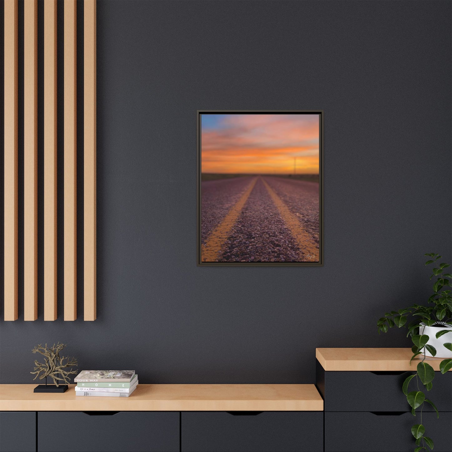 Highways and the Biways Sunset, Gallery Canvas Wraps, Vertical Frame