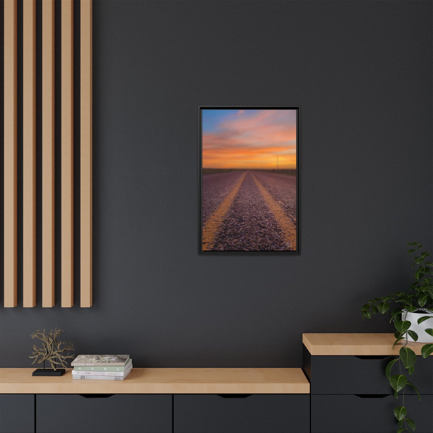 Highways and the Biways Sunset, Gallery Canvas Wraps, Vertical Frame
