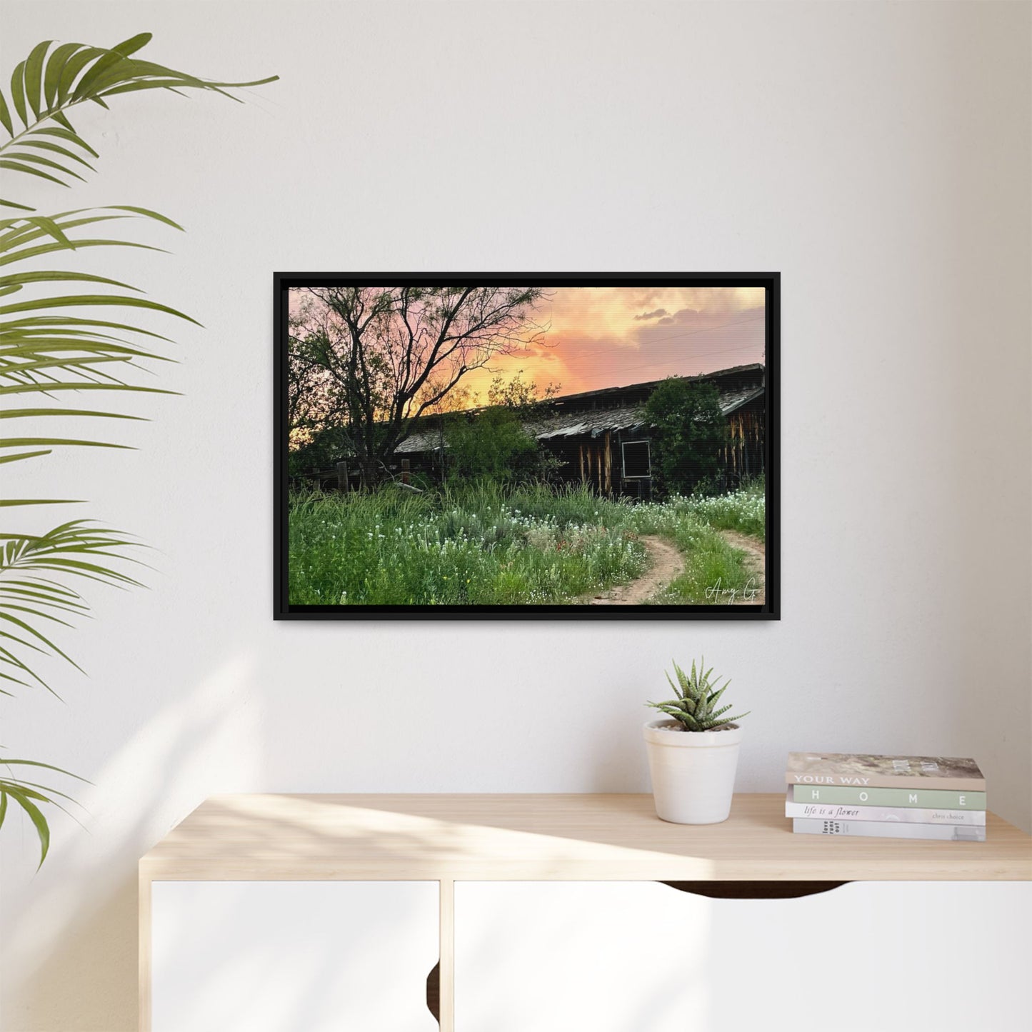 Stable, Matte Canvas, Black Frame